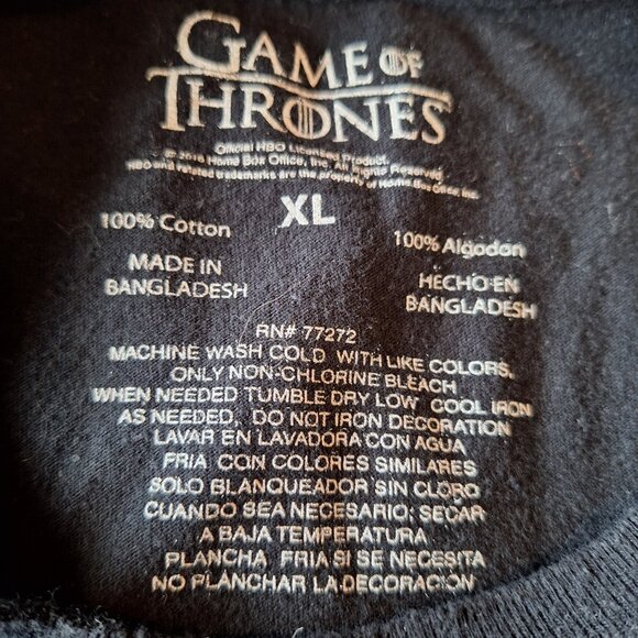 Men's XL Game of‎ Thrones Targaryen Dragon Fire & Blood T-Shirt Black Official - Picture 2 of 5